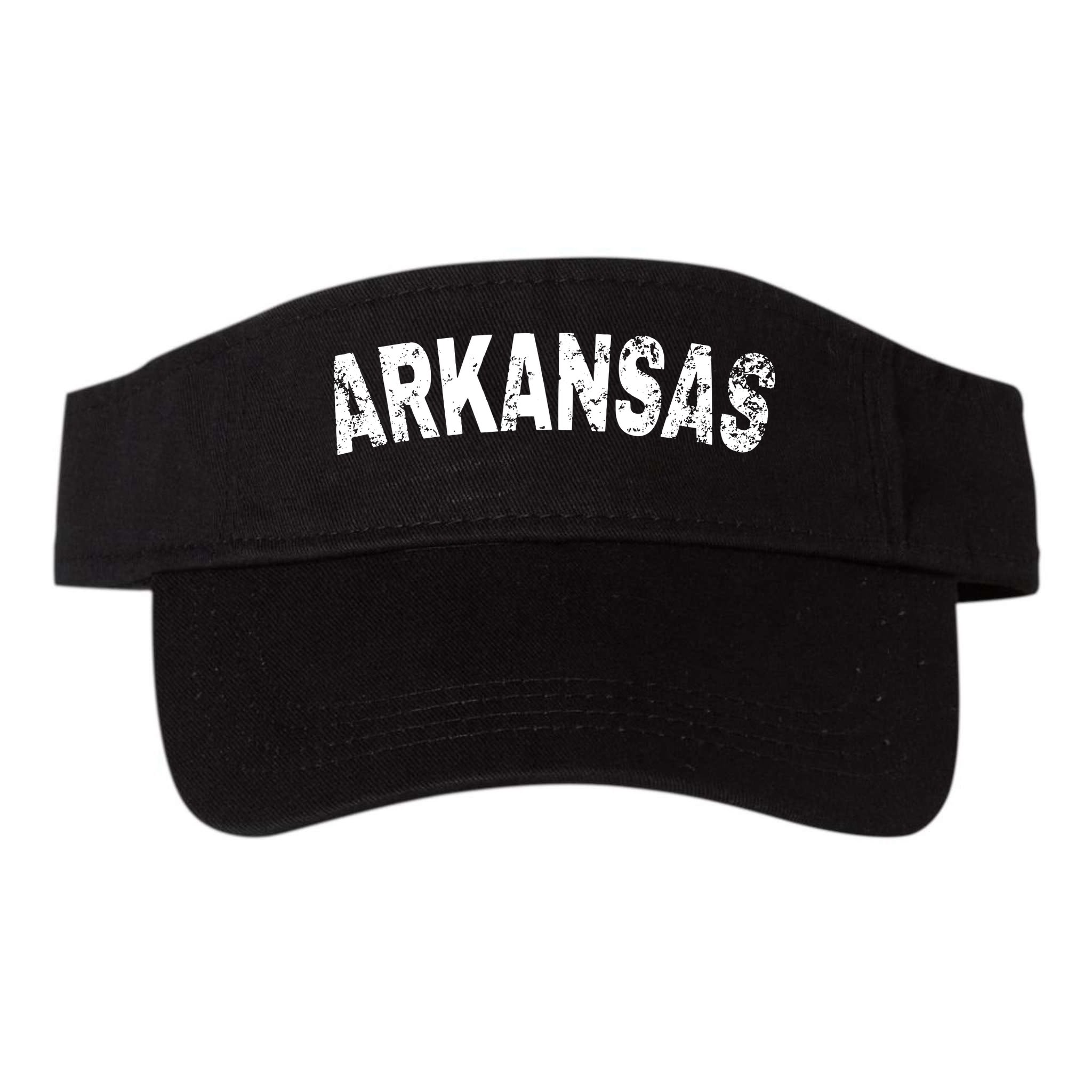 Vintage Arkansas White Text Visor
