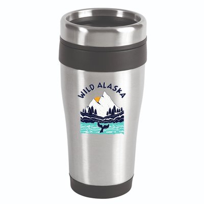 Vintage Alaska Wild Landscape Humpback Whale 16oz Travel Tumbler