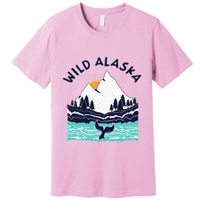 Vintage Alaska Wild Landscape Humpback Whale Premium T-Shirt