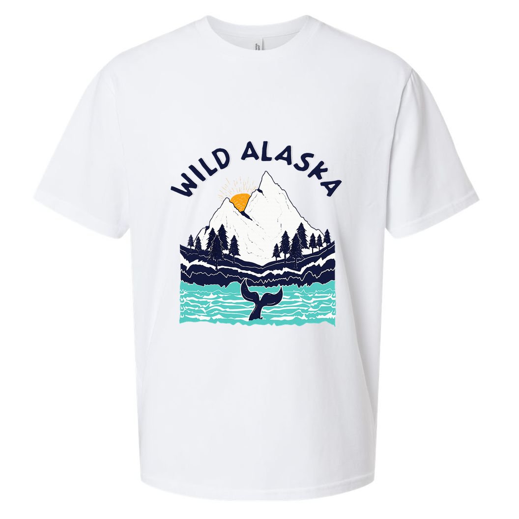 Vintage Alaska Wild Landscape Humpback Whale Sueded Cloud Jersey T-Shirt