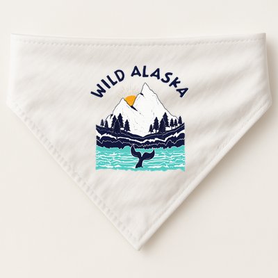 Vintage Alaska Wild Landscape Humpback Whale USA-Made Doggie Bandana