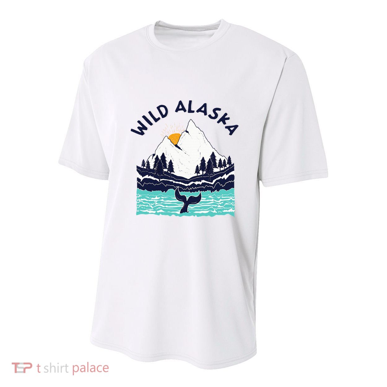 Vintage Alaska Wild Landscape Humpback Whale Youth Performance Sprint T-Shirt
