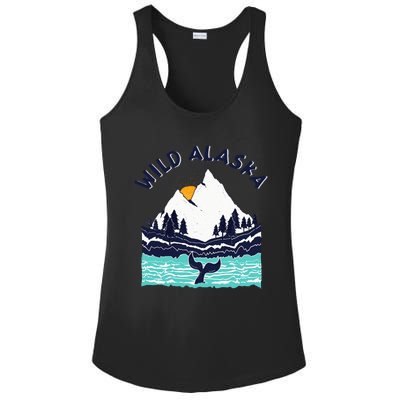 Vintage Alaska Wild Landscape Humpback Whale Ladies PosiCharge Competitor Racerback Tank