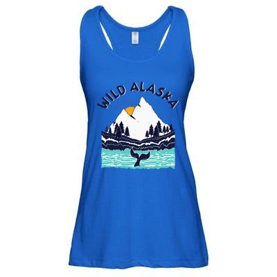 Vintage Alaska Wild Landscape Humpback Whale Ladies Essential Flowy Tank