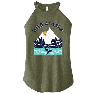 Vintage Alaska Wild Landscape Humpback Whale Women’s Perfect Tri Rocker Tank