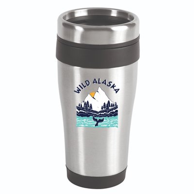 Vintage Alaska Wild Landscape Humpback Whale 16oz Travel Tumbler