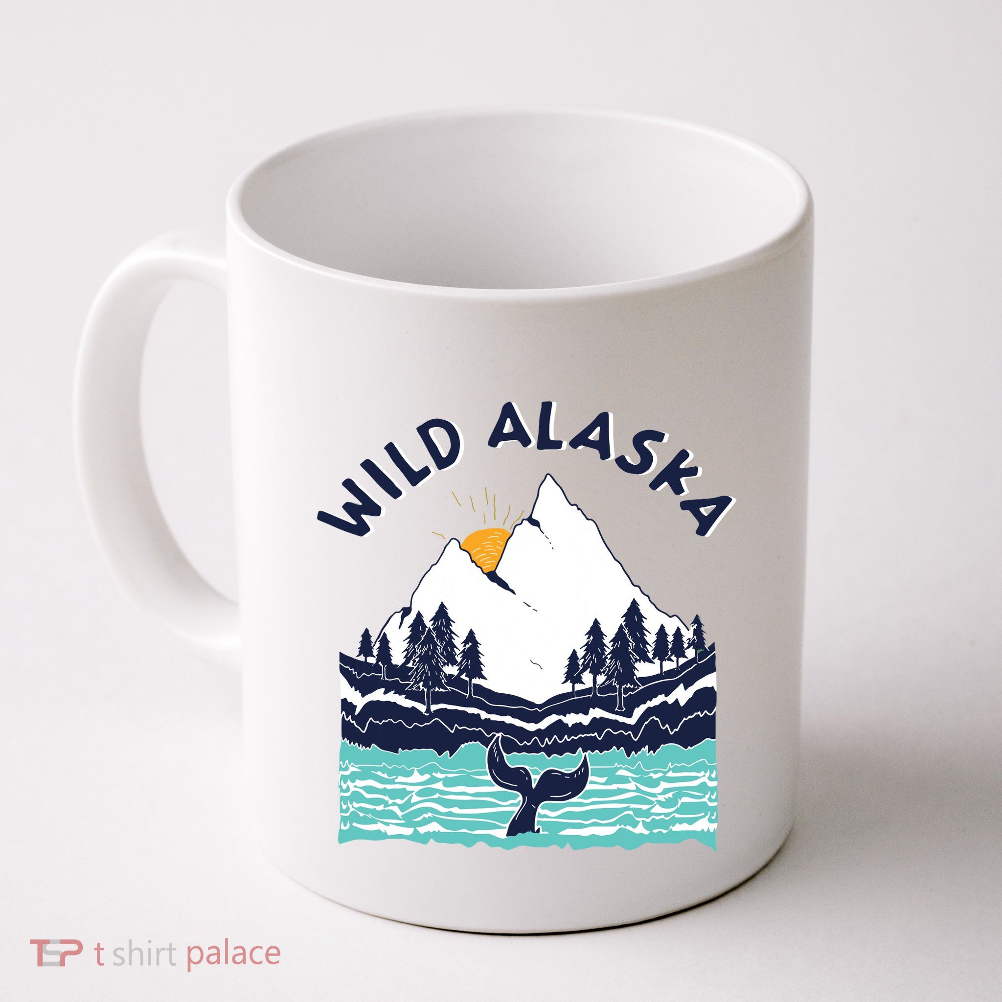 Vintage Alaska Wild Landscape Humpback Whale Mug