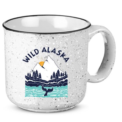 Vintage Alaska Wild Landscape Humpback Whale 15oz Campfire Ceramic Mug