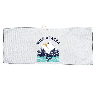 Vintage Alaska Wild Landscape Humpback Whale Large Microfiber Waffle Golf Towel