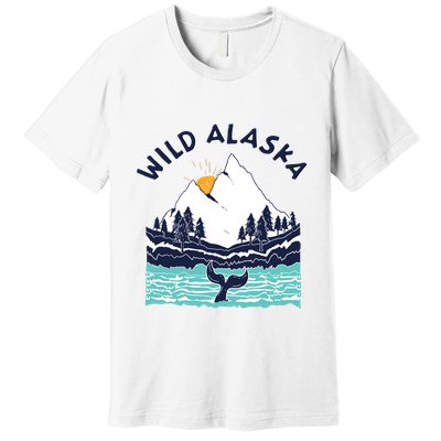 Vintage Alaska Wild Landscape Humpback Whale Premium T-Shirt