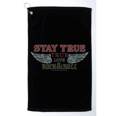 Vintage Angle Wings Stay True Feel Freedom Rock And Roll Gift Golf Towel
