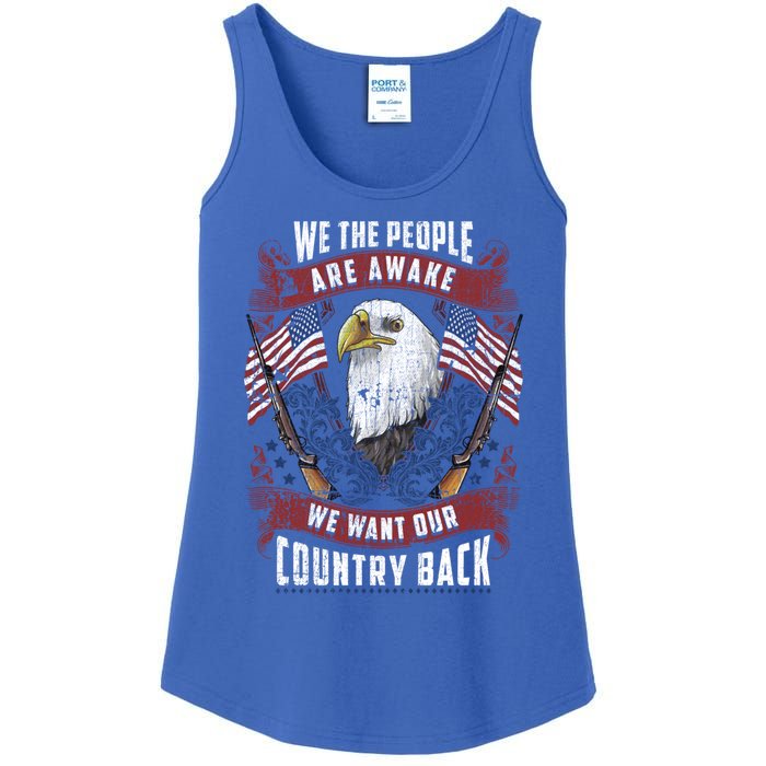 Vintage Americans Want Our Country Back Fight Freedom Usa Funny Gift Ladies Essential Tank