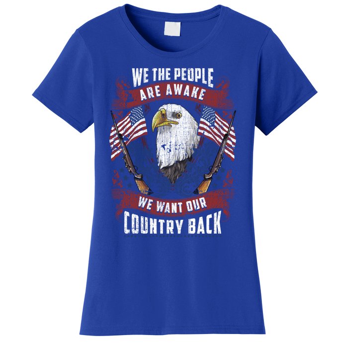 Vintage Americans Want Our Country Back Fight Freedom Usa Funny Gift Women's T-Shirt