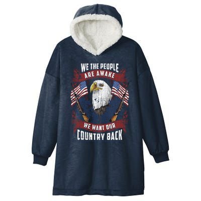 Vintage Americans Want Our Country Back Fight Freedom Usa Funny Gift Hooded Wearable Blanket