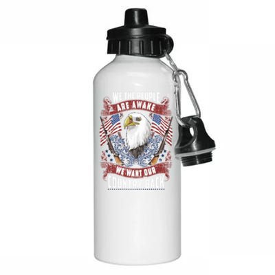 Vintage Americans Want Our Country Back Fight Freedom Usa Funny Gift Aluminum Water Bottle