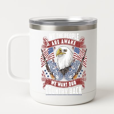 Vintage Americans Want Our Country Back Fight Freedom Usa Funny Gift 12 oz Stainless Steel Tumbler Cup