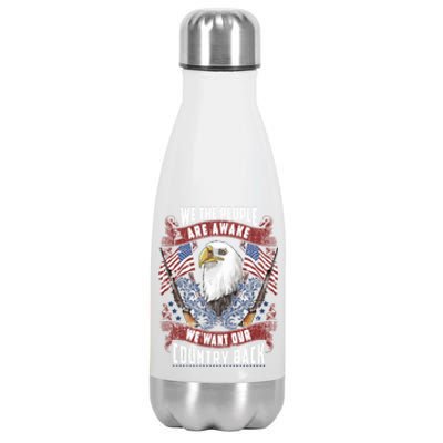 Vintage Americans Want Our Country Back Fight Freedom Usa Funny Gift Stainless Steel Insulated Water Bottle