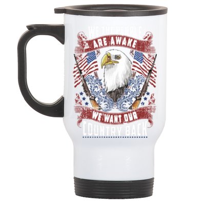 Vintage Americans Want Our Country Back Fight Freedom Usa Funny Gift Stainless Steel Travel Mug