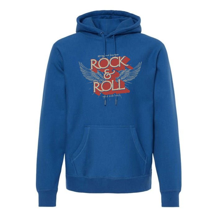 Vintage Angle Wings Freedom Wild And Free Rock And Roll Gift Premium Hoodie