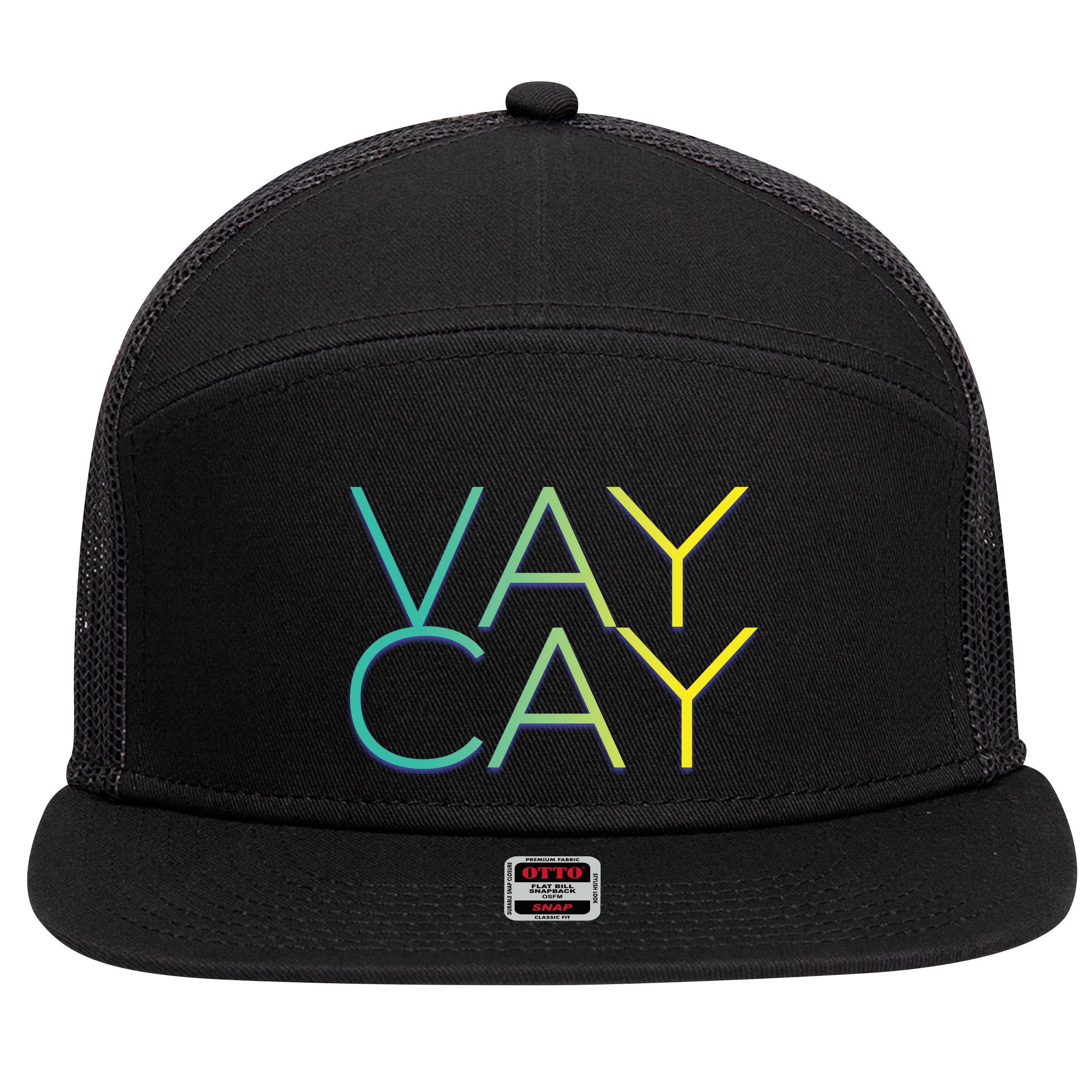 VayCay Vacation Logo 7 Panel Mesh Trucker Snapback Hat