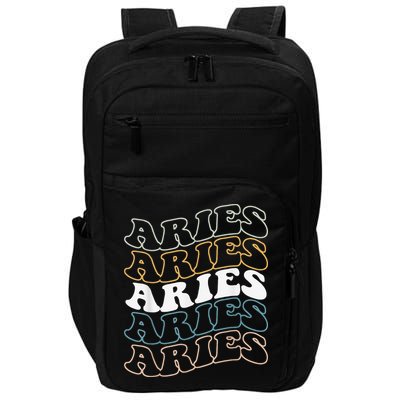 Vintage Aries Zodiac Tee funny birthday Gifts for Aries Impact Tech Backpack