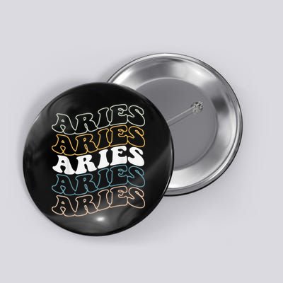 Vintage Aries Zodiac Tee funny birthday Gifts for Aries Button