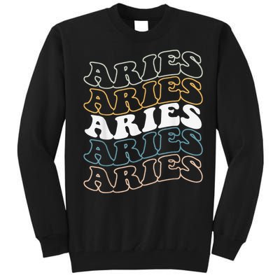 Vintage Aries Zodiac Tee funny birthday Gifts for Aries Tall Sweatshirt