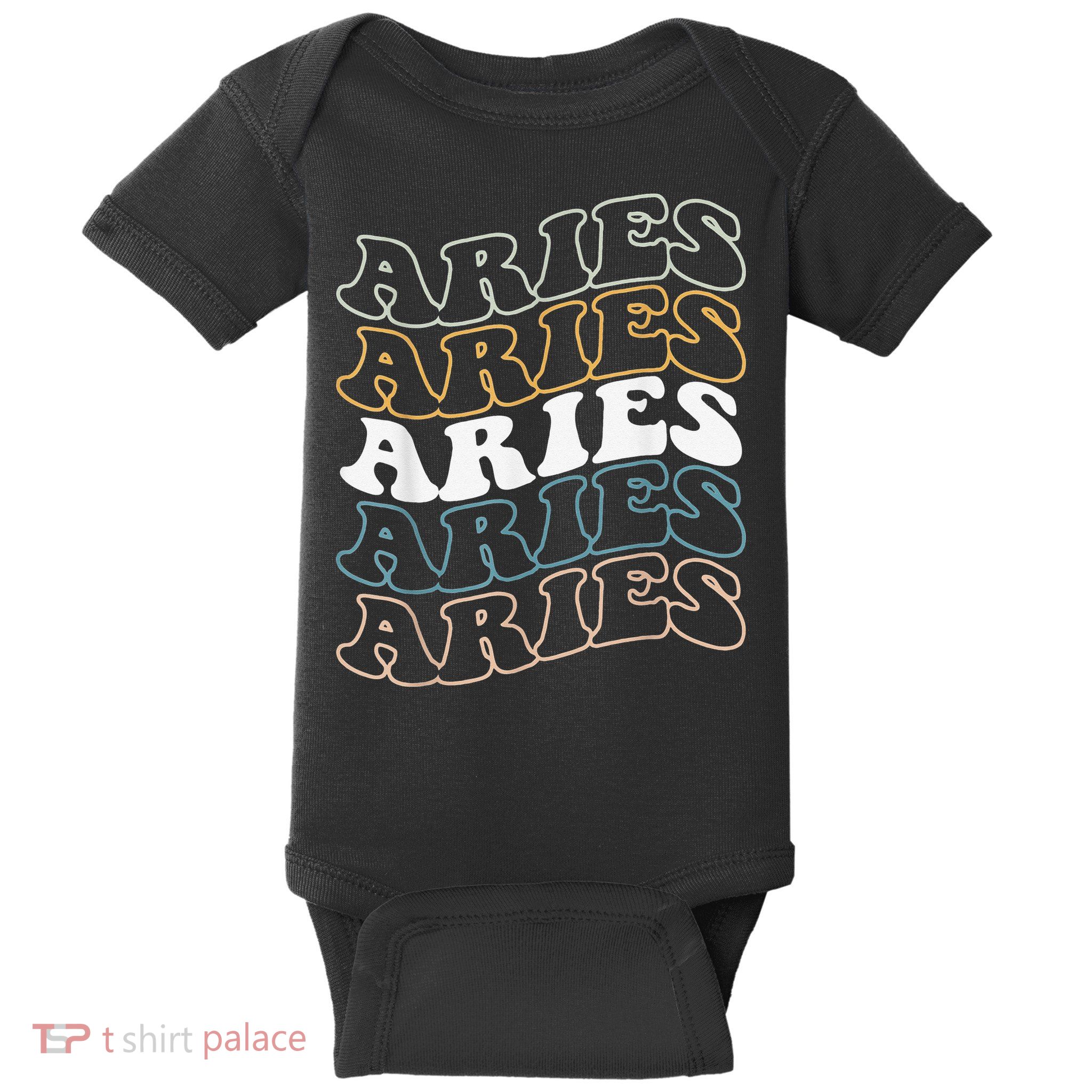 Vintage Aries Zodiac Tee funny birthday Gifts for Aries Baby Bodysuit