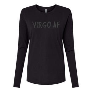 Virgo AF Zodiac Birthday Horoscope Shirts Funny Gift Womens Cotton Relaxed Long Sleeve T-Shirt