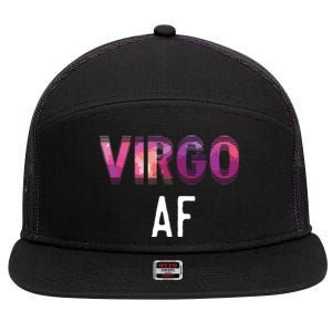 Virgo AF Zodiac Birthday Horoscope Funny Gift 7 Panel Mesh Trucker Snapback Hat