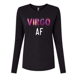 Virgo AF Zodiac Birthday Horoscope Funny Gift Womens Cotton Relaxed Long Sleeve T-Shirt