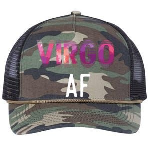 Virgo AF Zodiac Birthday Horoscope Funny Gift Retro Rope Trucker Hat Cap