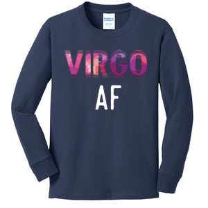 Virgo AF Zodiac Birthday Horoscope Funny Gift Kids Long Sleeve Shirt