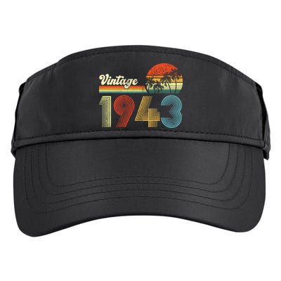 Vintage Birthday 1943 Retro Sunset Mom dad Gift 80th Birthday Adult Drive Performance Visor