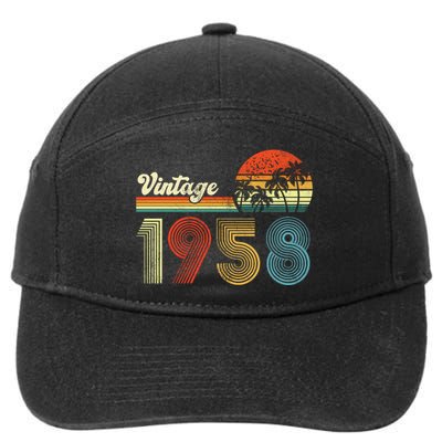 Vintage Birthday 1958 Retro Sunset Mom dad Gift 65th Birthday 7-Panel Snapback Hat