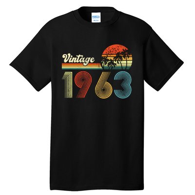 Vintage Birthday 1963 Retro Sunset Mom dad Gift 60th Birthday Tall T-Shirt