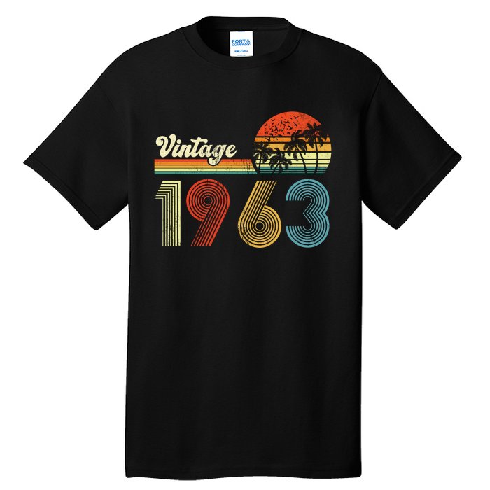 Vintage Birthday 1963 Retro Sunset Mom dad Gift 60th Birthday Tall T-Shirt