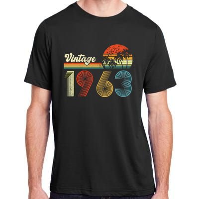 Vintage Birthday 1963 Retro Sunset Mom dad Gift 60th Birthday Adult ChromaSoft Performance T-Shirt