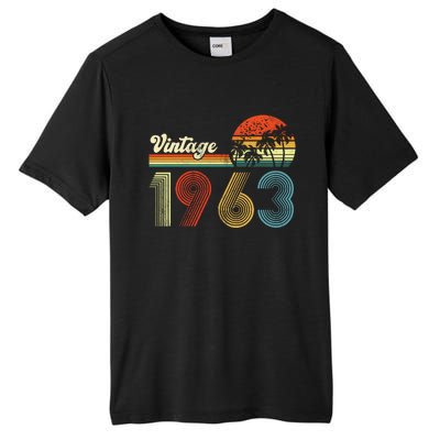 Vintage Birthday 1963 Retro Sunset Mom dad Gift 60th Birthday Tall Fusion ChromaSoft Performance T-Shirt