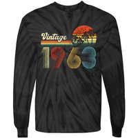 Vintage Birthday 1963 Retro Sunset Mom dad Gift 60th Birthday Tie-Dye Long Sleeve Shirt