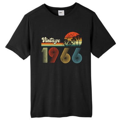 Vintage Birthday 1966 Retro Sunset Mom dad Gift 57th Birthday Tall Fusion ChromaSoft Performance T-Shirt