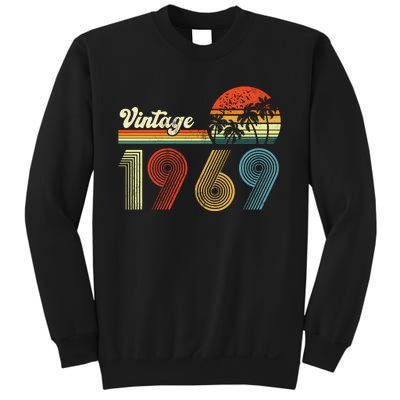 Vintage Birthday 1969 Retro Sunset Mom dad Gift 54th Birthday Sweatshirt