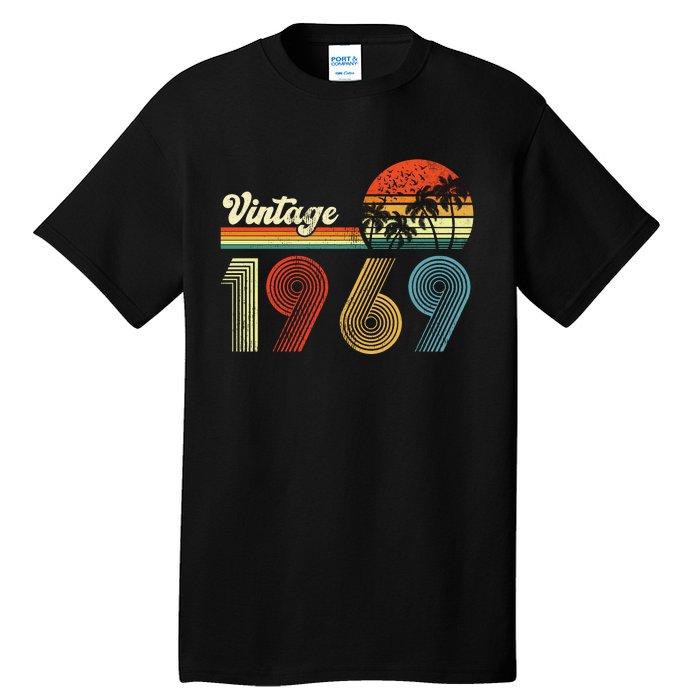 Vintage Birthday 1969 Retro Sunset Mom dad Gift 54th Birthday Tall T-Shirt