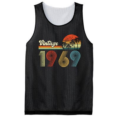 Vintage Birthday 1969 Retro Sunset Mom dad Gift 54th Birthday Mesh Reversible Basketball Jersey Tank