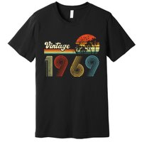 Vintage Birthday 1969 Retro Sunset Mom dad Gift 54th Birthday Premium T-Shirt