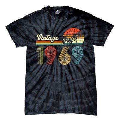 Vintage Birthday 1969 Retro Sunset Mom dad Gift 54th Birthday Tie-Dye T-Shirt