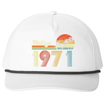 Vintage Birthday 1971 Retro Sunset Mom dad Gift 52nd Birthday Snapback Five-Panel Rope Hat