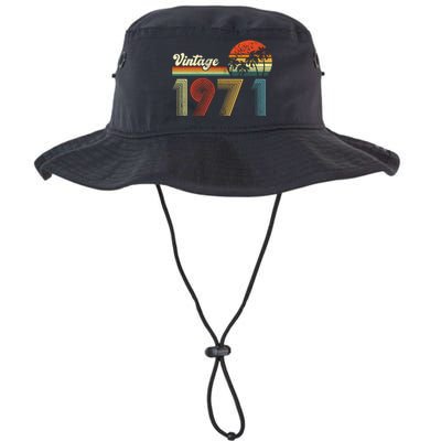 Vintage Birthday 1971 Retro Sunset Mom dad Gift 52nd Birthday Legacy Cool Fit Booney Bucket Hat