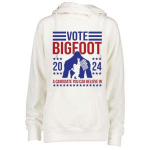 Vote Bigfoot 2024 A Candidate You Can Believe In Womens Funnel Neck Pullover Hood