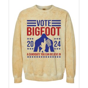 Vote Bigfoot 2024 A Candidate You Can Believe In Colorblast Crewneck Sweatshirt